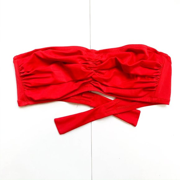 J. Crew Other - J.CREW strapless underwire red swim top w/tie 34C